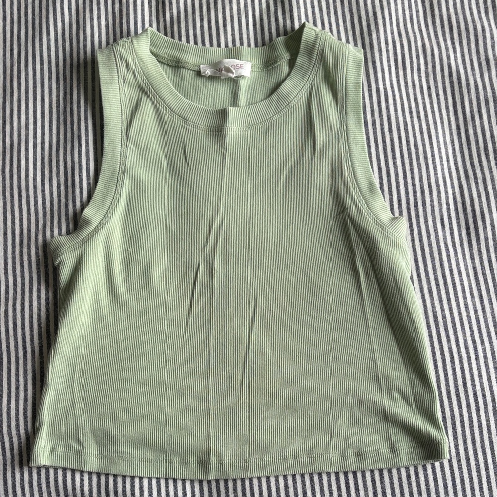 Light Green Ribbed Tank Top